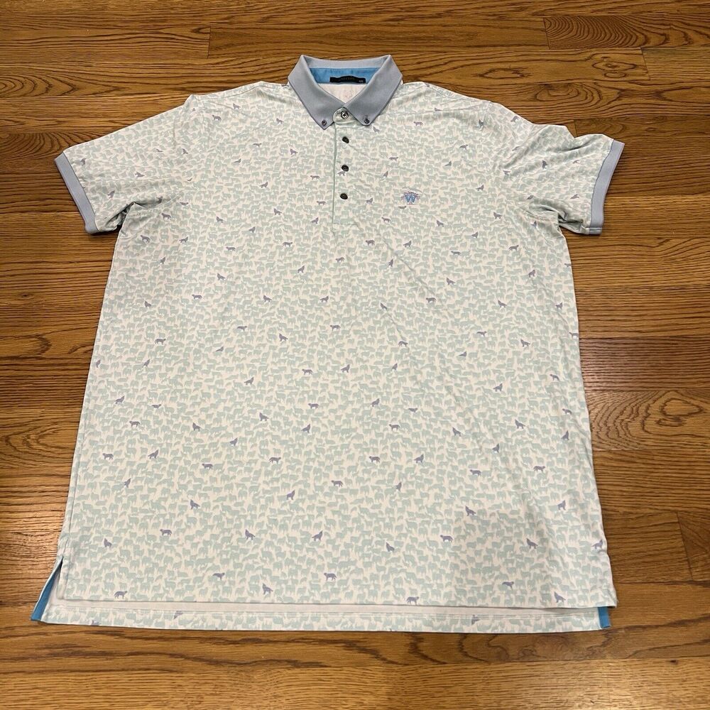 Greyson Golf Polo Shirt Men 2XL XXL Performance‎ All Over Fox Print